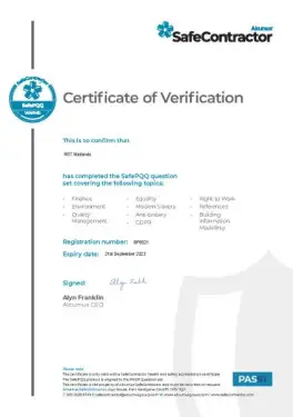 Click Here To Enlarge This Photo Of Safecontractor Accreditation 2022